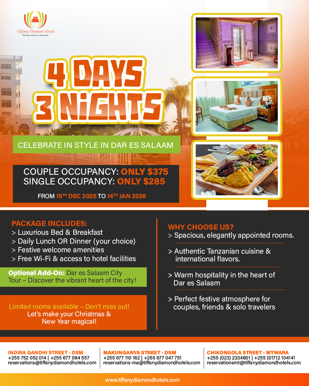 A Festive Retreat Made for You – 4 Days in Dar Es Salaam